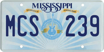 MS license plate MCS239