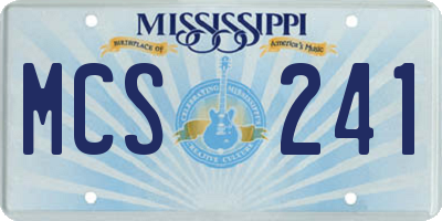 MS license plate MCS241