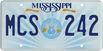 MS license plate MCS242