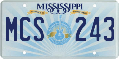 MS license plate MCS243
