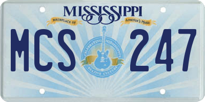 MS license plate MCS247