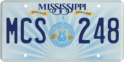 MS license plate MCS248