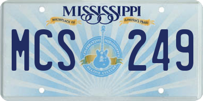 MS license plate MCS249