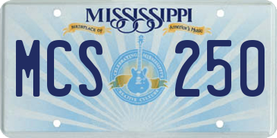 MS license plate MCS250