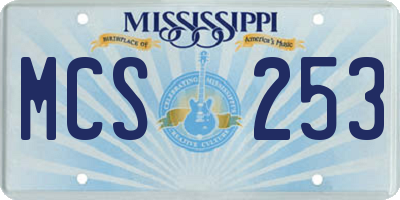 MS license plate MCS253