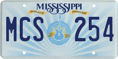 MS license plate MCS254