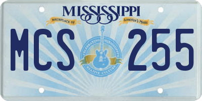 MS license plate MCS255