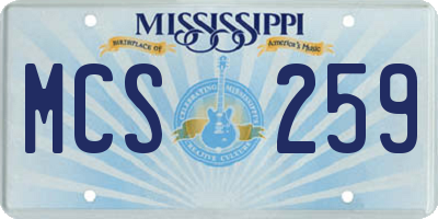 MS license plate MCS259