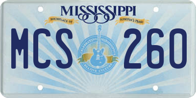 MS license plate MCS260