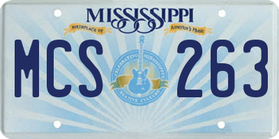 MS license plate MCS263