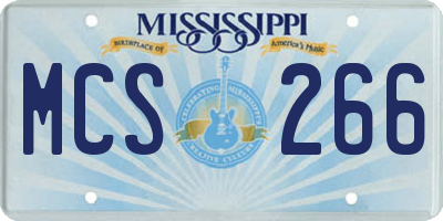 MS license plate MCS266
