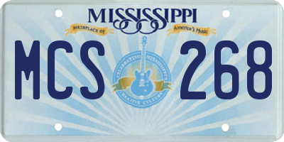 MS license plate MCS268
