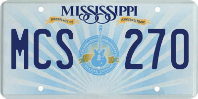 MS license plate MCS270
