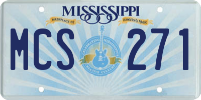 MS license plate MCS271