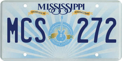 MS license plate MCS272