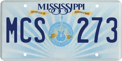MS license plate MCS273