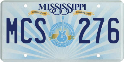 MS license plate MCS276