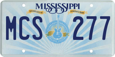 MS license plate MCS277