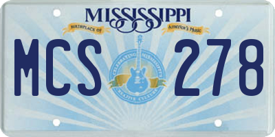 MS license plate MCS278