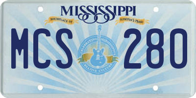 MS license plate MCS280