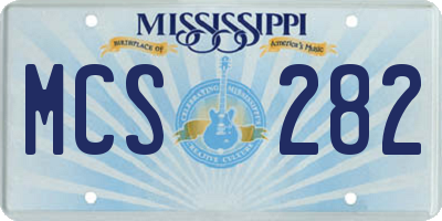 MS license plate MCS282