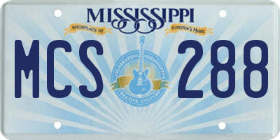 MS license plate MCS288