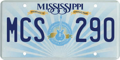 MS license plate MCS290