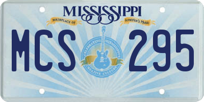 MS license plate MCS295