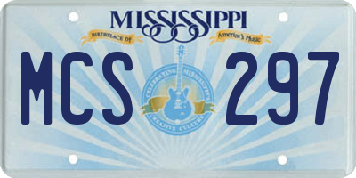 MS license plate MCS297
