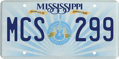 MS license plate MCS299