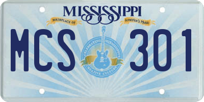 MS license plate MCS301