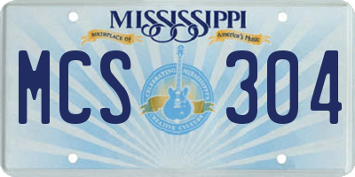 MS license plate MCS304