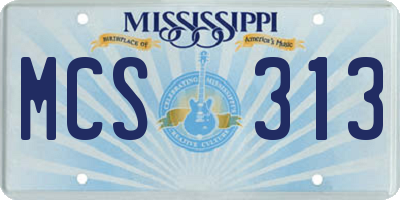 MS license plate MCS313