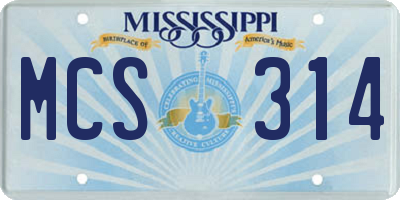 MS license plate MCS314