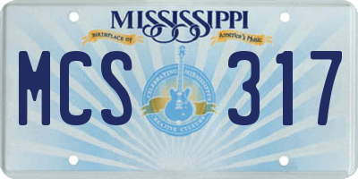 MS license plate MCS317