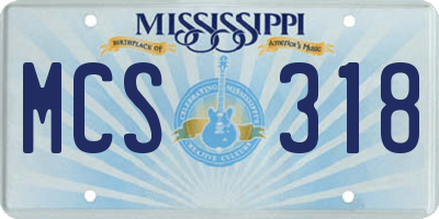 MS license plate MCS318