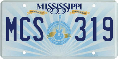 MS license plate MCS319