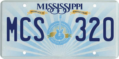 MS license plate MCS320