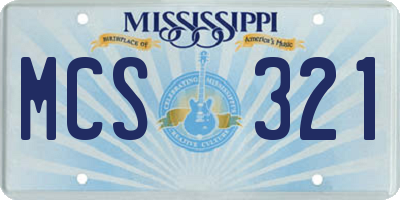 MS license plate MCS321