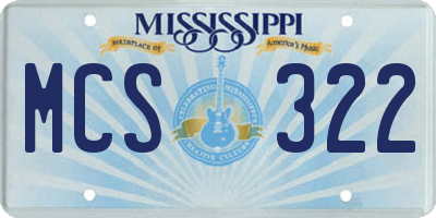 MS license plate MCS322