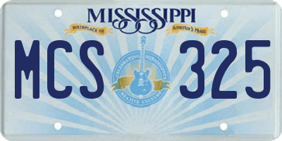 MS license plate MCS325