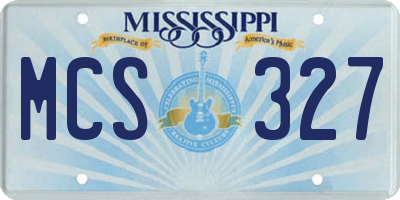 MS license plate MCS327