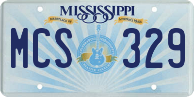 MS license plate MCS329