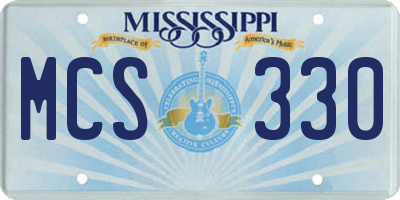MS license plate MCS330
