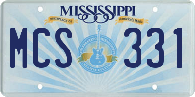 MS license plate MCS331