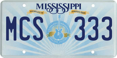 MS license plate MCS333