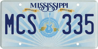 MS license plate MCS335