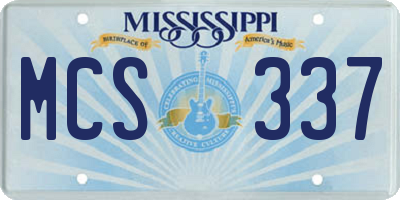 MS license plate MCS337