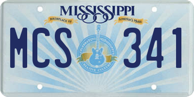 MS license plate MCS341