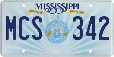 MS license plate MCS342